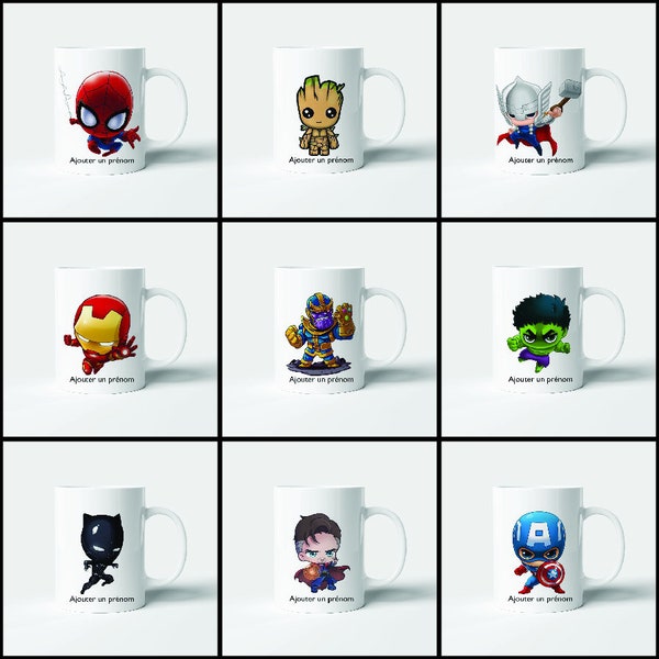 Mug Avengers personnalisé Tasse Marvel personnalisée en céramique