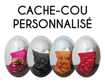 Buff tour de cou personnalisé, Cache-cou, couvre visage, Écharpe tubulaire, Snood, Gaiter, cache-col avec personnalisation PHOTO TEXTE IMAGE