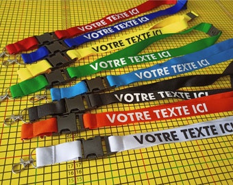 Tour de cou Lanyard cordon porte badge personnalisé - Lanyard Keychain - Avec attache et clip de sécurité anti-étranglement