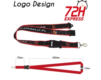 15mm lanyard Attachment and anti-strangulation safety clip - RUSH - Badge holder lanyard - Advertising logo lanyard - Personalized neck strap