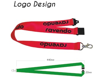 Cordon 20mm avec Clip de sécurité anti-étranglement - Lanière porte badge - Cordon logo publicitaire évènementiel - Tour de cou personnalisé