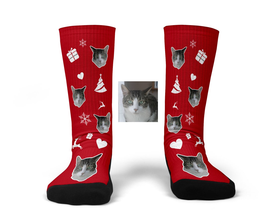 Chaussettes Noël personnalisées Chaussettes cool avec photo chaussettes