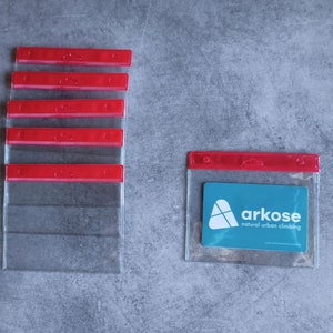 PVC Badge Houder 95 x 110 mm Horizontale Rode Hoofdband