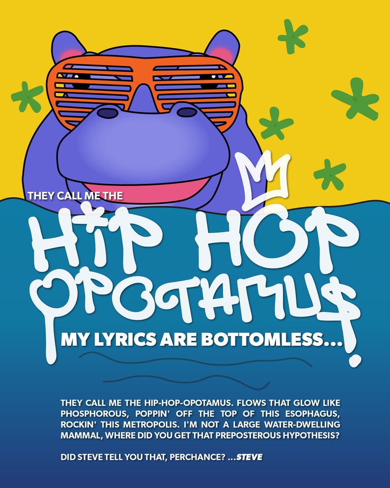 Song Lyrics Wall Art Hiphopopotamus by Flight of the Etsy
