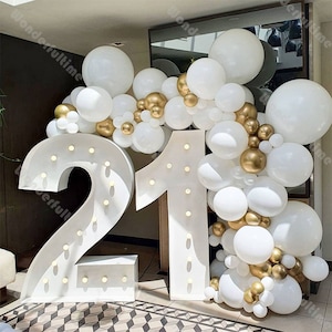 104pcs Matte White Balloons Arch Wedding Decoration Birthday Party Decoration Chrome Gold Balloons Garland Anniversary Baby Shower Decor