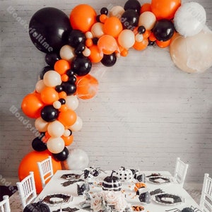 100pcs Matte Orange e Black Balloon Garland Arch Kit Decorazione di Halloween Thriller Festa di compleanno Deocration Baby Shower Forniture di nozze