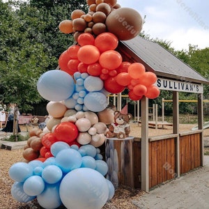 144pcs Macaron Blue Balloon Arch Garland Kit Baby Shower Decoration Coffee Matte Coral Doubled Apricot Balloons Set Kids Birthday Decor