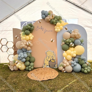 157 Kit ghirlanda di palloncini Bumble Bee Blu Verde Giallo Palloncini per feste Baby Shower Rivelazione del genere 1° compleanno Addio al nubilato Decorazione di nozze