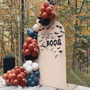 107 Halloween Balloon Arch White Blue Orange Kid Halloween Ballon Bat Stickers Gender Reveal Fall Baby Shower Birthday Horror Festival Decor