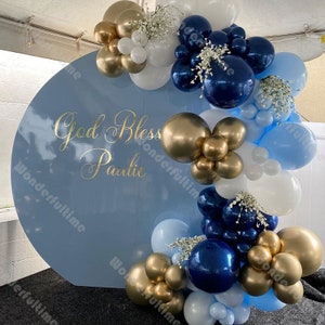 95pcs Matte Navy Blue Balloon Arch Garland Kit Wedding Decoration Chrome Gold Macaron Blue Matte White Balloons Set Birthday Party Decor