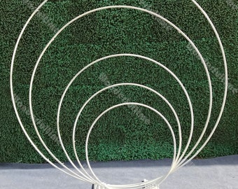 31.5-110.2in Circle Arch Stand Wedding Background Decoration White Metal Round Ring Backdrop Balloons Arch Birthday Party Baby Shower Stand