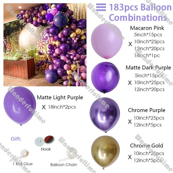 Ballon rond-Violet - Décorations Anniversaire