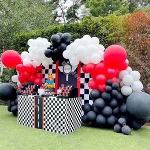 112/179pcs Matte Black Red White Balloons Garland Arch Kit Racing Party Decoration Britdhay Baby Shower Decor Children&#39;s Day Background