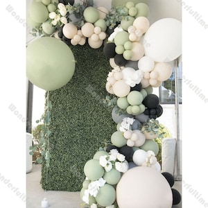 97/138pcs pastello salvia palloncino arco ghirlanda sabbia naturale bianco nero Gary palloncini opachi baby shower festa di compleanno decorazione di nozze