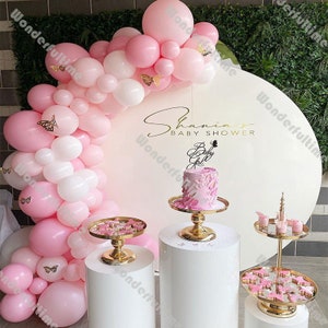 81pcs raddoppiato Macaron Baby Pink Balloon Arch Garland Kit Baby Shower Decoration Matte White Macaron Baby Pink Balloons Set Decorazioni di nozze