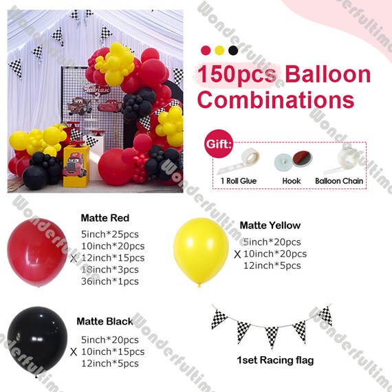 Kit De Guirlande De Ballons De Voiture De Course,Décorations De Ballons