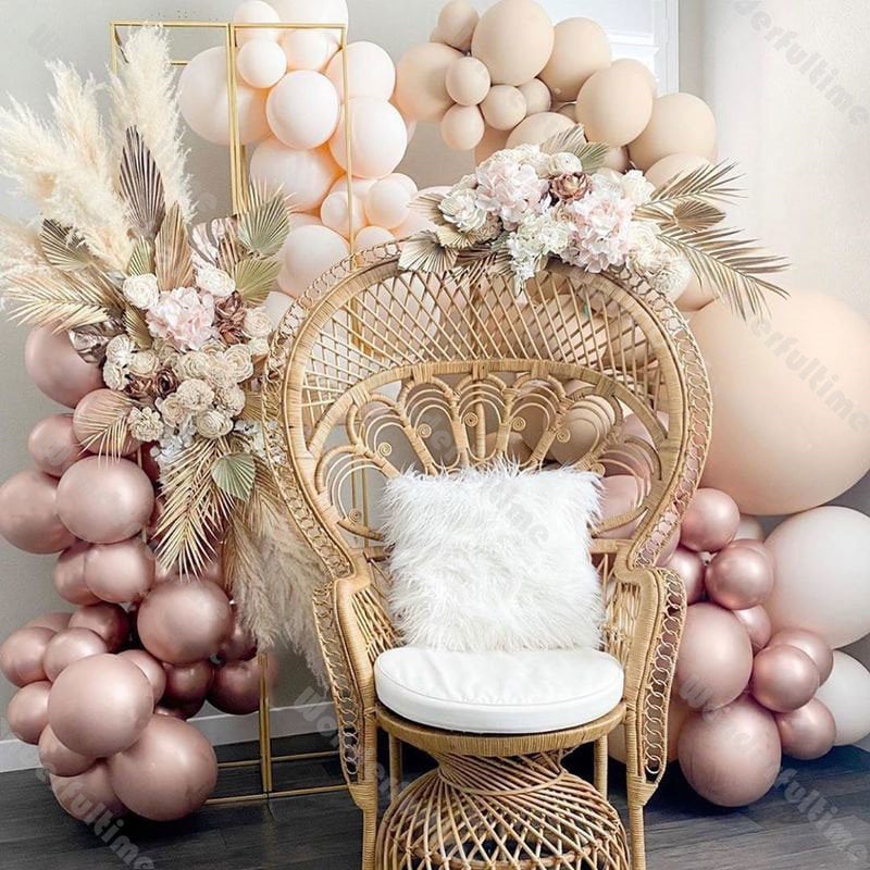Popxstar Romantic Wedding Macaron Blue Chrome Gold Balloons Garland Decoration Doubled Cream Peach Ballon Arch Kit Birthday Party Decor main image 0