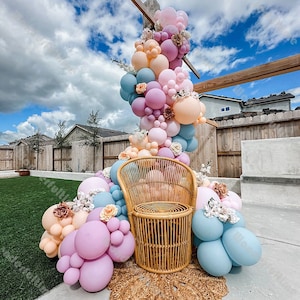 144pcs Gender Reveal Balloon Garland Kit Pink Blue Baby Shower Globos 1st Birthday Backdrop Wedding Anniversary Boho Bridal Shower