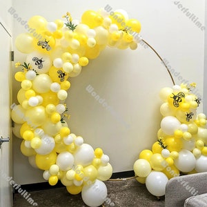 150 pz Palloncino Giallo Opaco Ghirlanda di Genere Rivela Decorazione Pastello Giallo Bianco Ape Palloncino Arco FAI DA TE Baby Shower Festa di Compleanno Decor