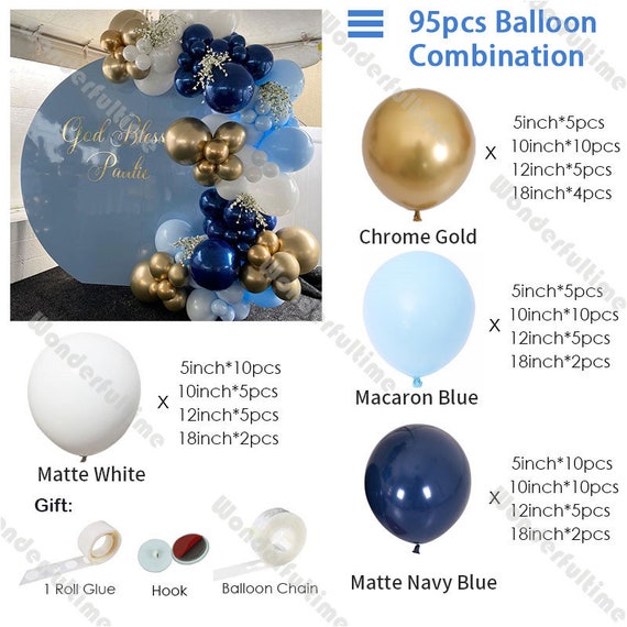 パーティーバルーンデコレーションセット ブルー ゴールド シルバー ブラック レッド (ブルーとシルバー) 豪華お得 パーティーバルーン ブルーゴールド セット 飾り イベント