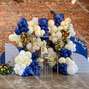 215pcs Matte Navy Blue Yellow White Balloon Garland Arch Kit DIY Baby Shower Decoration Boy Birthday Party Wedding Bridal Shower Decoration