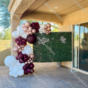 127pcs Perla Magenta Palloncino Arco Opaco Bianco Cromo Oro Rosa Palloncino Garland Kit Fai da te Forniture per matrimoni Doccia nuziale Decorazione di compleanno
