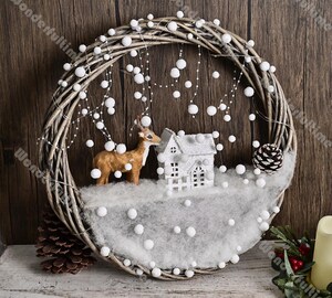 Ornements De Noël En Résine 3D - Glands Animaux Et Pommes De Pin - Décoration Murale, Porte, Sapin