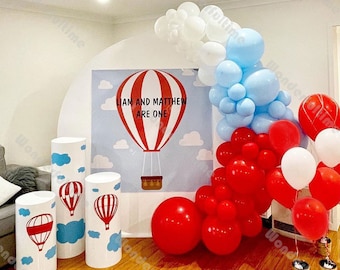 86pcs Matte Red Macaron Blue White Balloons Garland Arch Kit 1st Birthday Party Decoration Baby Shower Wedding Anniversary Decoration