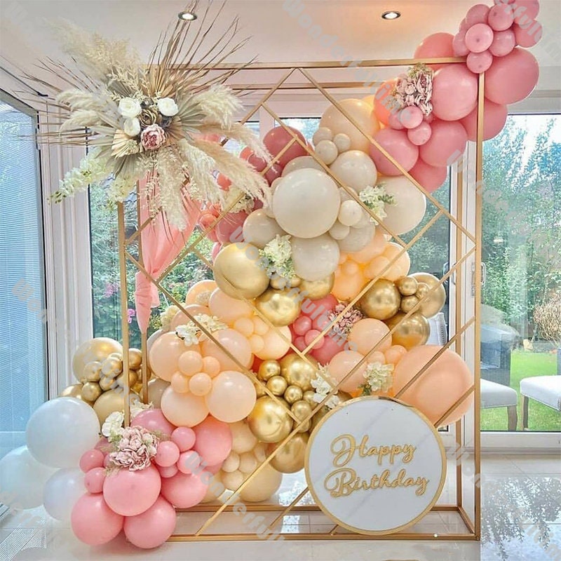 166pcs Dusty Pink Beige Balloon Garland Birthday Party Decoration 