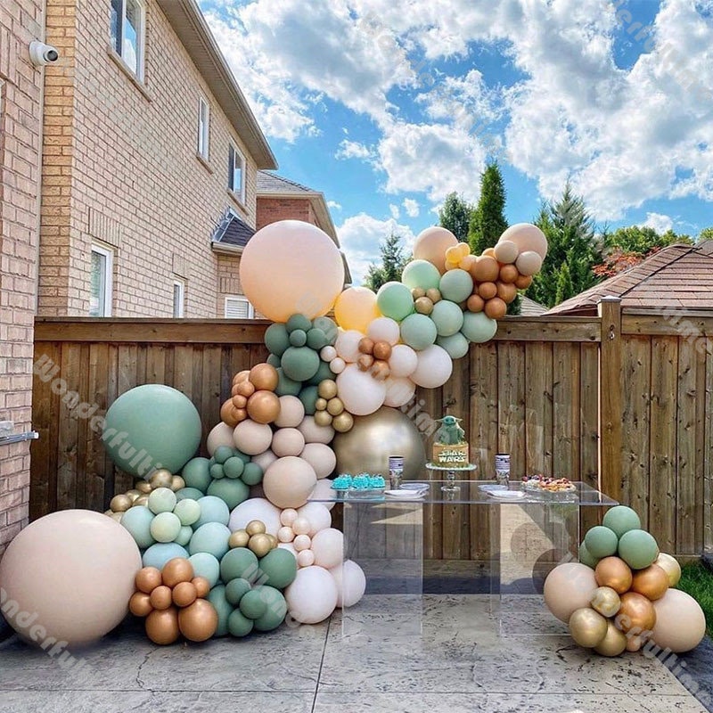 12 Stück Wabenbälle Salbei Grün Cream Gold - Honeycomb Balls Für Hochzeitsdeko