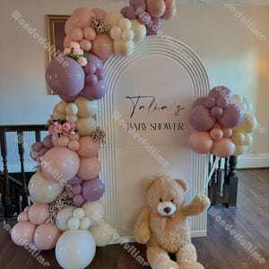 108 pezzi Kit arco ghirlanda palloncino viola rosa Baby Shower Bambina Compleanno Bambini Decorazione Rivelazione Sesso Festa Accessori Matrimonio Boho Bridal Shower