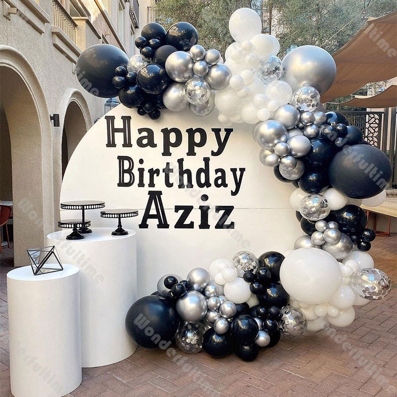 QUARKZMAN Krepppapier Girlanden 6 Rollen 492ft - Hochzeitsdekoration In Blau, Schwarz, Weiß