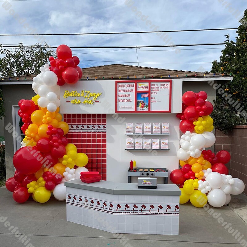 Buy 161pcs Matte Red White Yellow Mustard Balloons Arch Garland
