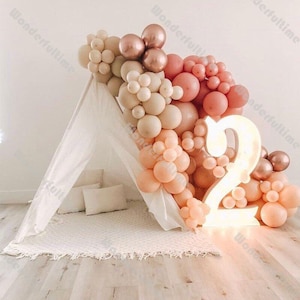 111pcs Macaron pesca palloncino arco ghirlanda kit baby shower decorazione sabbia naturale polveroso rosa cromo oro rosa palloncini set decorazioni di nozze