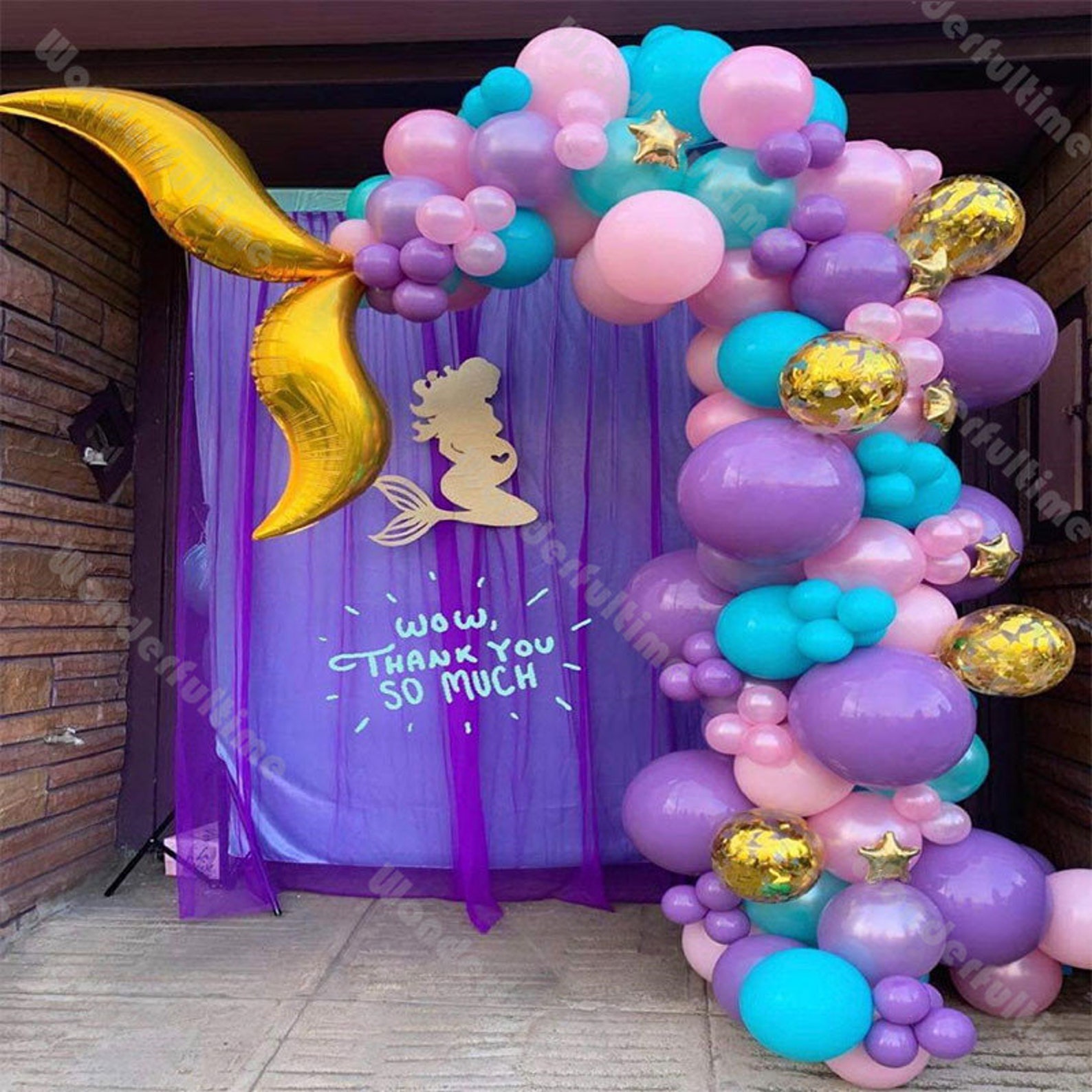107pcs Mermaid Balloon Garland Baby Shower Decoration Purple Etsy