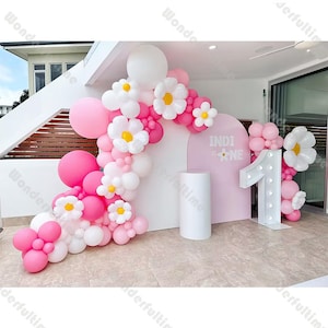 132 pz Boho Palloncino Ghirlanda Limone Rosa Margherita Palloncini Due Groovy Compleanno Pastello Baby Shower Genere Rivelare Matrimonio Nuziale Doccia Arco