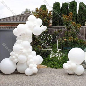 82pcs Matte White Balloon Garland Arch Wedding Decoration Bridal Shower Birthday Party Engagement Supplies Anniversary Baby Shower Decor