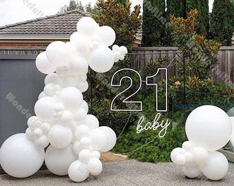 82pcs Matte White Balloon Garland Arch Wedding Decoration Bridal Shower Birthday Party Engagement Supplies Anniversary Baby Shower Decor