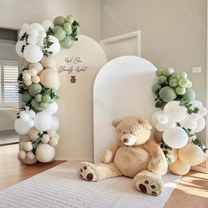 109pcs Baby Shower Balloons Garland White Dusty Green Party Balloon Kit 1st Birthday Bridal Shower Ideas Kids Party Decor