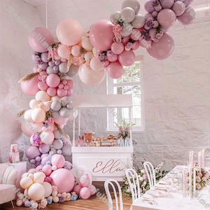 157pcs Doubled Pink Blush Balloons Garland Peach Wedding Decoration Gray Balloon Arch Baby Shower Birthday Party Decro Engagement Background