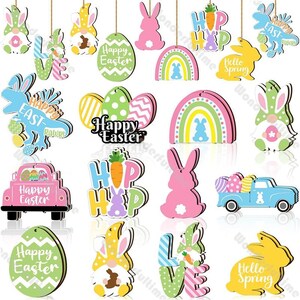 Hölzerne Ostern-Anhänger Personalisierte Geschenk-Anhänger Benutzerdefinierte Ostern Korb Tag Ostern Baum Ornament Osterhase Tag hängen Ostern Dekor Baby Ostern Tag