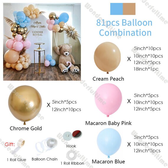 Kit d'arc de ballons marron, 138 pièces, ballons bruns, beiges, nus
