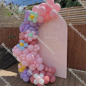 Fai da te Fiore Palloncino Ghirlanda Daisy Balloon Arch Felice 1 ° Compleanno Decorazione Baby Shower Decorazioni Matrimonio Doccia Nuziale Sfondo Matrimonio Sfondo