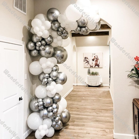 Tropical Balloon Arch Kit - Hawaiian Luau Theme With Balloons, Leis, Palm Leaves (Pink, Green, Orange)