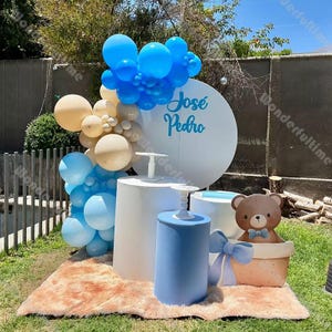 83pcs Baby Shower Balloon Garland Natural Sand Blue Wedding Globos Happy Birthday Gender Reveal Party Supplies Graduation Boho Bridal Shower