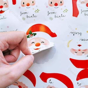 Set of 5 Sheets Santa Claus Seal Labels Merry Christmas Stickers Christmas Present Labels Christmas Packaging Labels DIY Festival Sticker