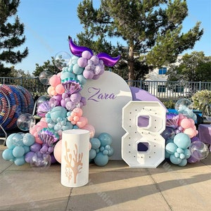 149pcs Mermaid Balloon Arch Pink Blue Shell Balloons Two Sweet 1st Birthday Princess Baby Shower Summer Pool Party Decor Boho Bridal Shower