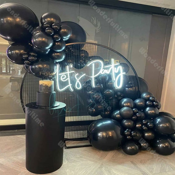 94pcs Matte Black Balloon Garland Archweddingbaby -   Black party  decorations, Black balloons, Birthday party decorations