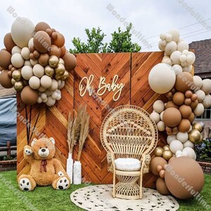 163pcs Caramel and Natural Sand Color Balloons Garland Arch Kit Baby Shower Decoration Birthday Party Wedding Anniversary Baptism Supplies