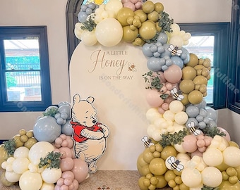 159 DIY Guirlande de ballons en forme d'arche Ballons de jour abeille brun sable rose révélant le sexe Baby shower rétro Anniversaire d'enfants Un peu de miel est en route